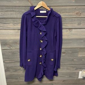 Anthropologie Purple wool jacket